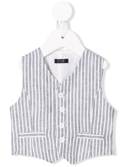 Il Gufo Babies' Fitted Striped Waistcoat In Grey