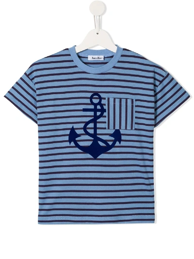 Familiar Kids' Anchor Print T-shirt In Blue