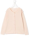 Chloé Kids' Long-sleeve Fitted Cardigan In Pink