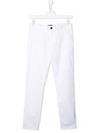 Emporio Armani Slim-fit Chino Trousers In White