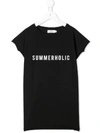 Andorine Printed T-shirt Dress In Black