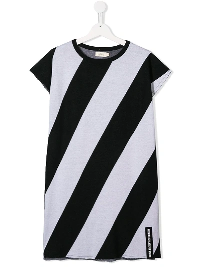 Andorine Kids' Striped T-shirt Dress In Black