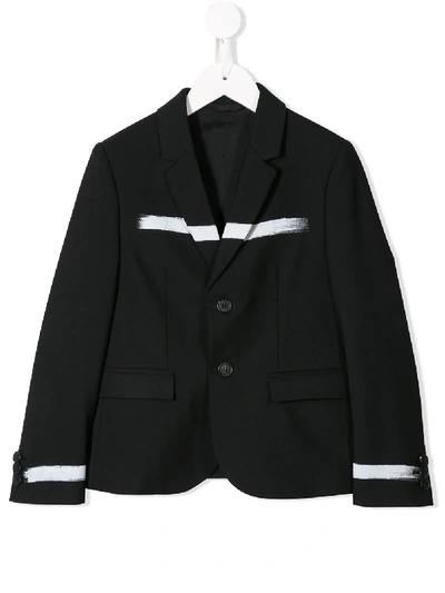 Neil Barrett Kids' Stripe Detail Blazer In Black