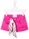 Alberta Ferretti Kids' Denim Shorts In Pink