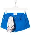 Alberta Ferretti Kids' Scarf Detail Shorts In Blue