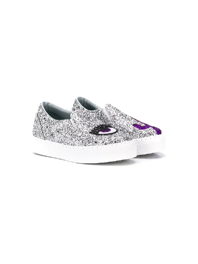 Chiara Ferragni Kids' Logomania Sneakers In Gray