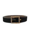 Paolo Pecora Teen Rectangle Buckle Belt In Black