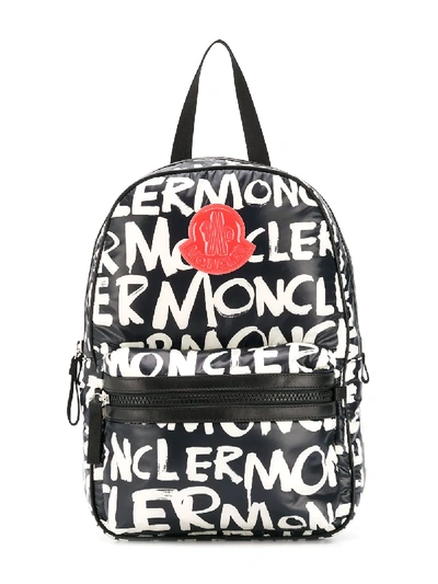 Moncler Kids' Printed Shell Backpack In Black | ModeSens