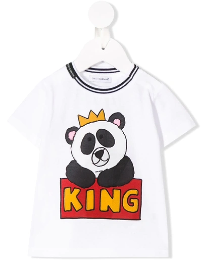 Dolce & Gabbana Babies' King T-shirt In White