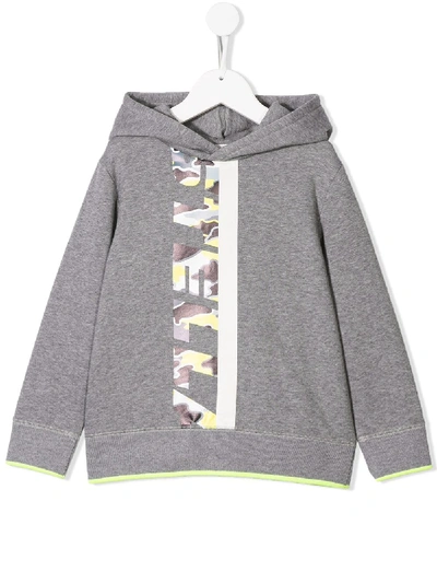 Stella Mccartney Kids' Camouflage Logo Print Hoodie In Grey