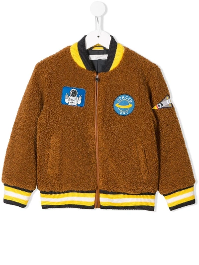 Stella Mccartney Kids' Brown Jacket For Boy With Patches