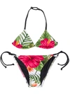 Mc2 Saint Barth Kids' Tropical Print Bikini In White