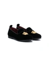 DOLCE & GABBANA EMBROIDERED CROWN LOAFERS