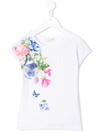 MONNALISA 花卉缝饰T恤