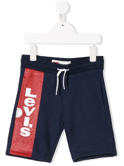 Levi's Kids' Logo Print Shorts In Blue