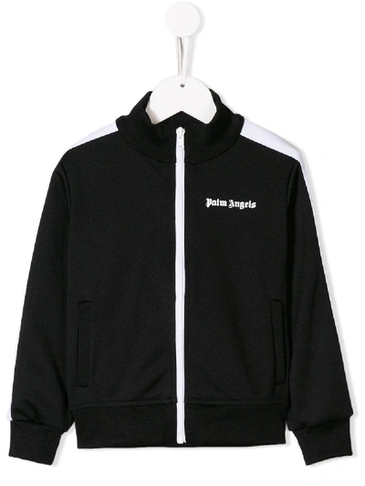 Palm Angels Kids' Contrast Side Panel Jacket In Black