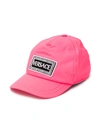 Young Versace Logo Patch Cap In Pink