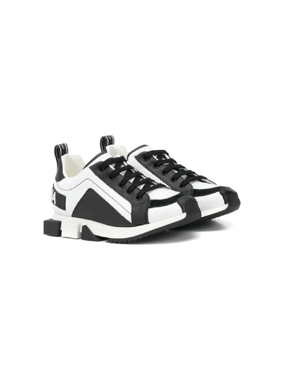 Dolce & Gabbana Kids' Panelled Chunky Sole Sneakers In White