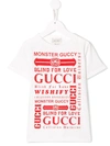 Gucci Kids' Logo Print T-shirt In White