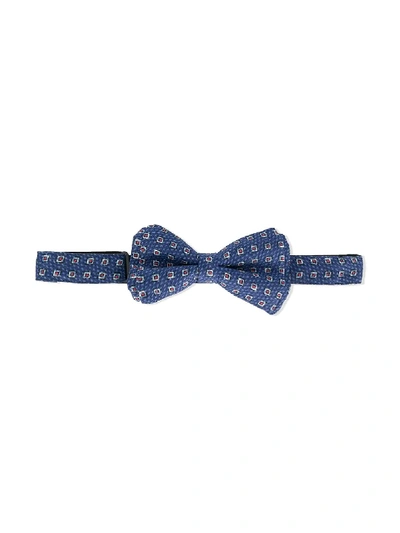 Isaia Kids' 印花领结 In Blue