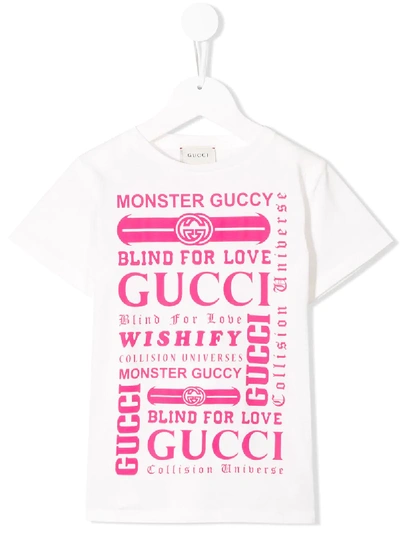 Gucci Kids' Contrast Logo T-shirt In White