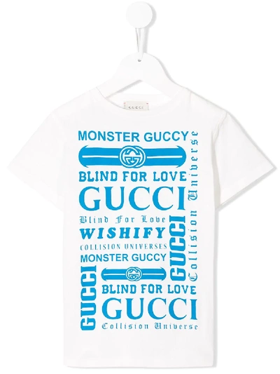Gucci Kids' T-shirt Mit Slogan-print In White