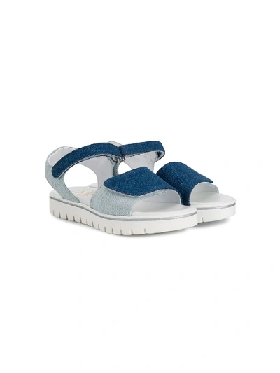 Gallucci Kids' Girls Ice Blue Velcro Sandals