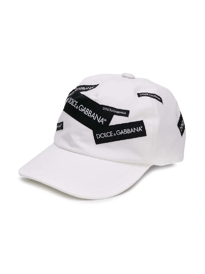 Dolce & Gabbana Kids' Logo Patches Cap In White