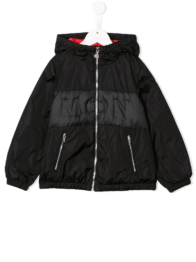 Moncler Kids' Hooded Padded Jacket In Black