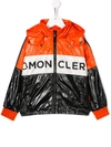 Moncler Kids' Colour Block Shell Jacket In Orange