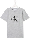 Calvin Klein Kids' Printed Logo T-shirt In Grigio