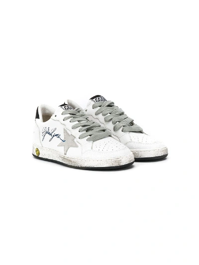 Golden Goose Kids' Star Print Signature Sneakers In White