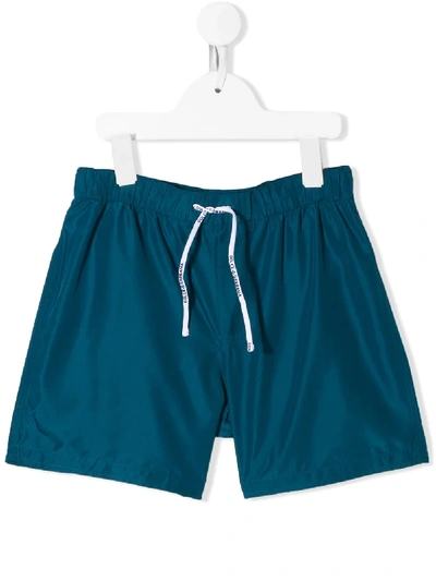Dolce & Gabbana Kids' Logo Swim Shorts In Blue