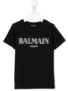 Balmain Kids' T-shirt Mit Logo-print In Black