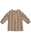 BURBERRY ICON STRIPE AND VINTAGE CHECK BLOUSE