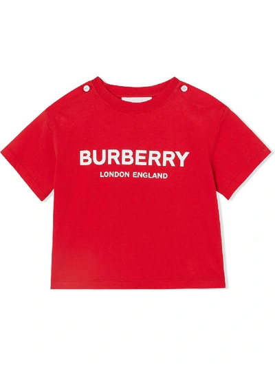 Burberry Baby Logo棉质针织t恤 In Red