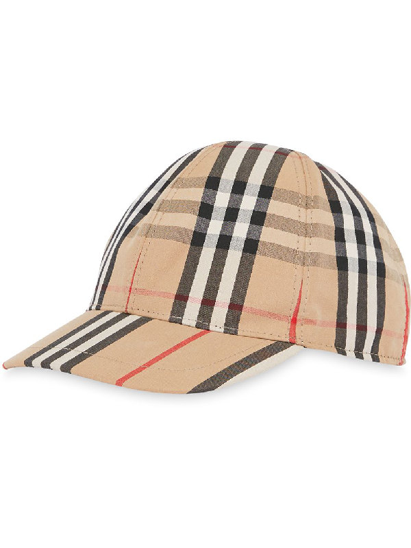 Burberry Kids' Vintage Check And Icon Stripe Baseball Cap 