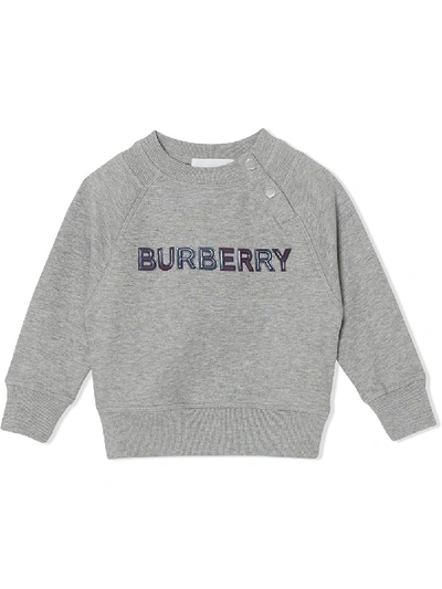 Burberry Babies' Logo Sweatshirt In Grey
