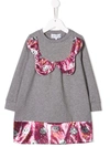 Simonetta Dress With Metallized Panels In Grey
