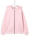 Balmain Kids' Metallic Logo Hoodie In Pink