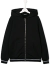 Balmain Teen Zipped Hoodie In Black