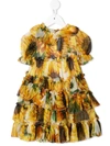 DOLCE & GABBANA SUNFLOWER PRINT RUFFLED DRESS