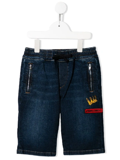 Dolce & Gabbana Kids' Millenials Denim Shorts In Blue