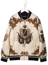 DOLCE & GABBANA BAROQUE PRINT BOMBER JACKET