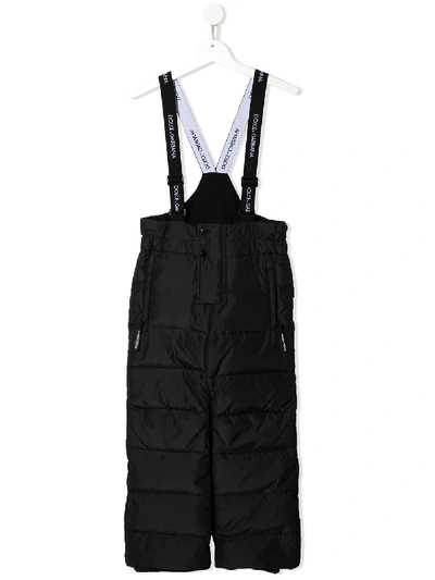 Dolce & Gabbana Kids' Padded Ski Trousers In Black
