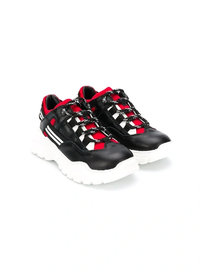 Am66 Kids' Colour Block Trainers In Black