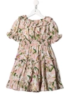Dolce & Gabbana Kids' Lily Print Dress In Pink
