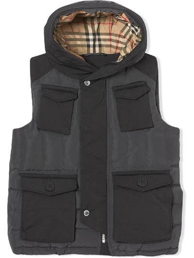 Burberry Kids' Down-filled Puffer Gilet In Grey