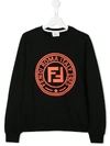 Fendi Kids' Printed Sweatshirt In Black