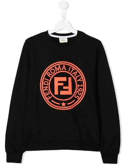 Fendi Kids' Printed Sweatshirt In Black